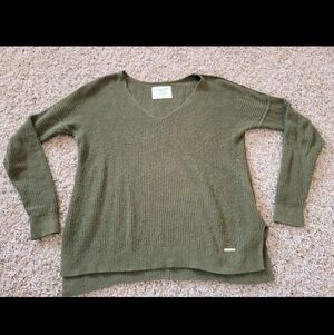 Vtg 2012 Abercrombie & Fitch Womens Olive Green V-Neck Sweater! Size Small! Y2k